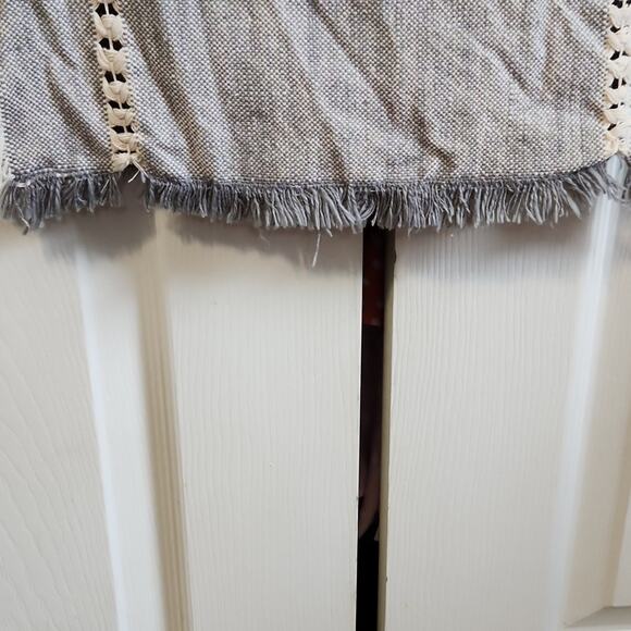 Table Runner Gray & Cream Rectangle 88X14 Boho Country Cottage Farmhouse - Picture 4 of 6